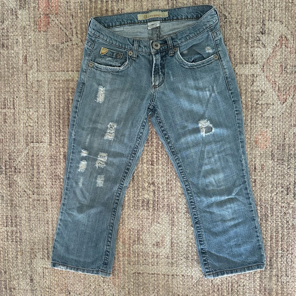 Y2K Low Rise Denim Capris